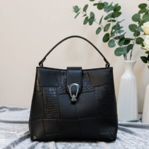 CURATED BY DT- MIDNIGHT PATCHWORK HANDBAG CUM SLING FOR WOMEN (PU)