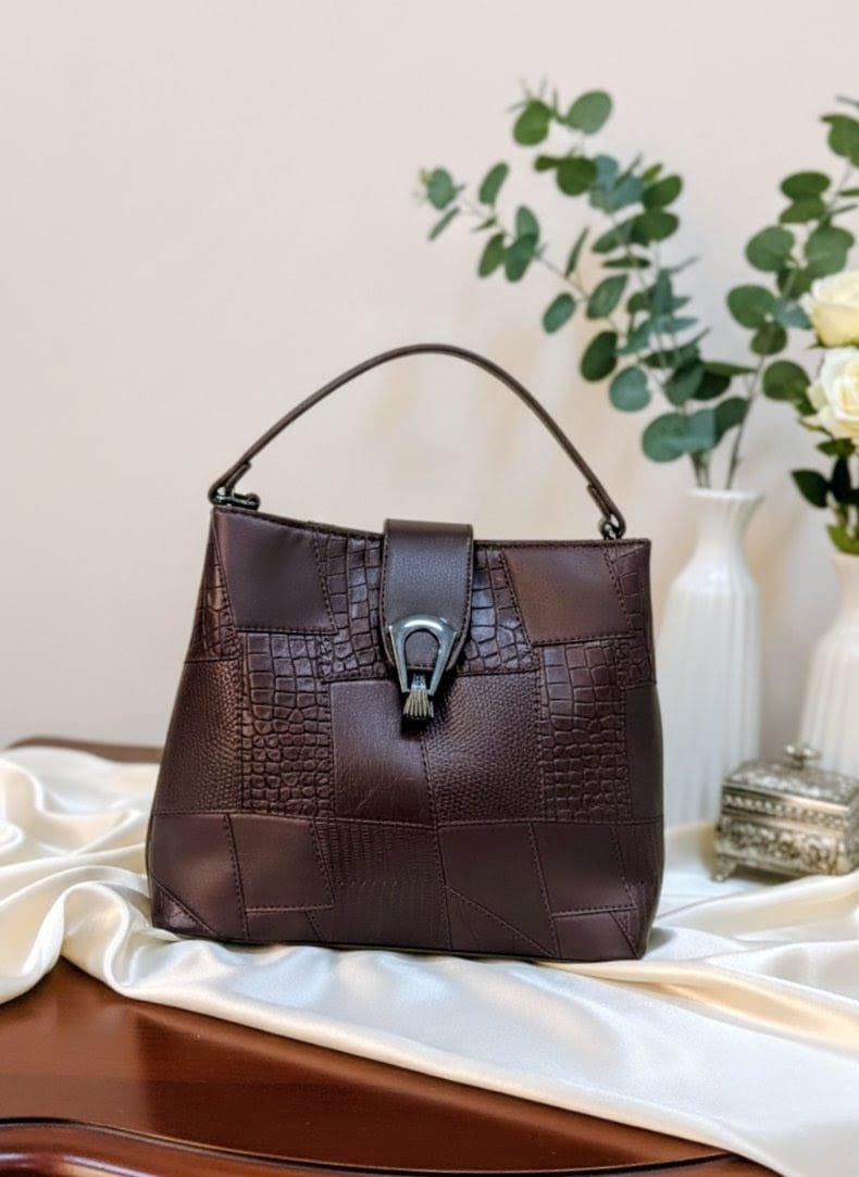 CURATED BY DT- EARTHLIGHT PATCHWORK HANDBAG CUM SLING FOR WOMEN (PU) (Copy)